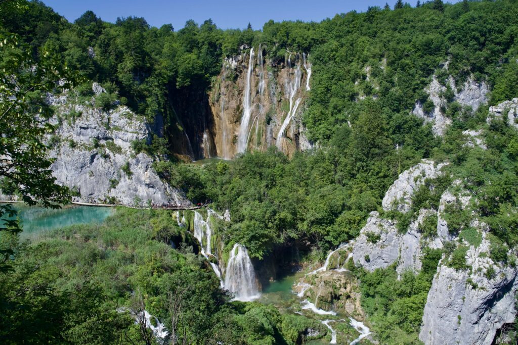 Wasserfälle an den Plitvicer Seen in Kroatien
